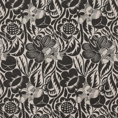 Raoul Dufy Fleurs Etoile Linen in Charcoal